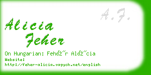 alicia feher business card